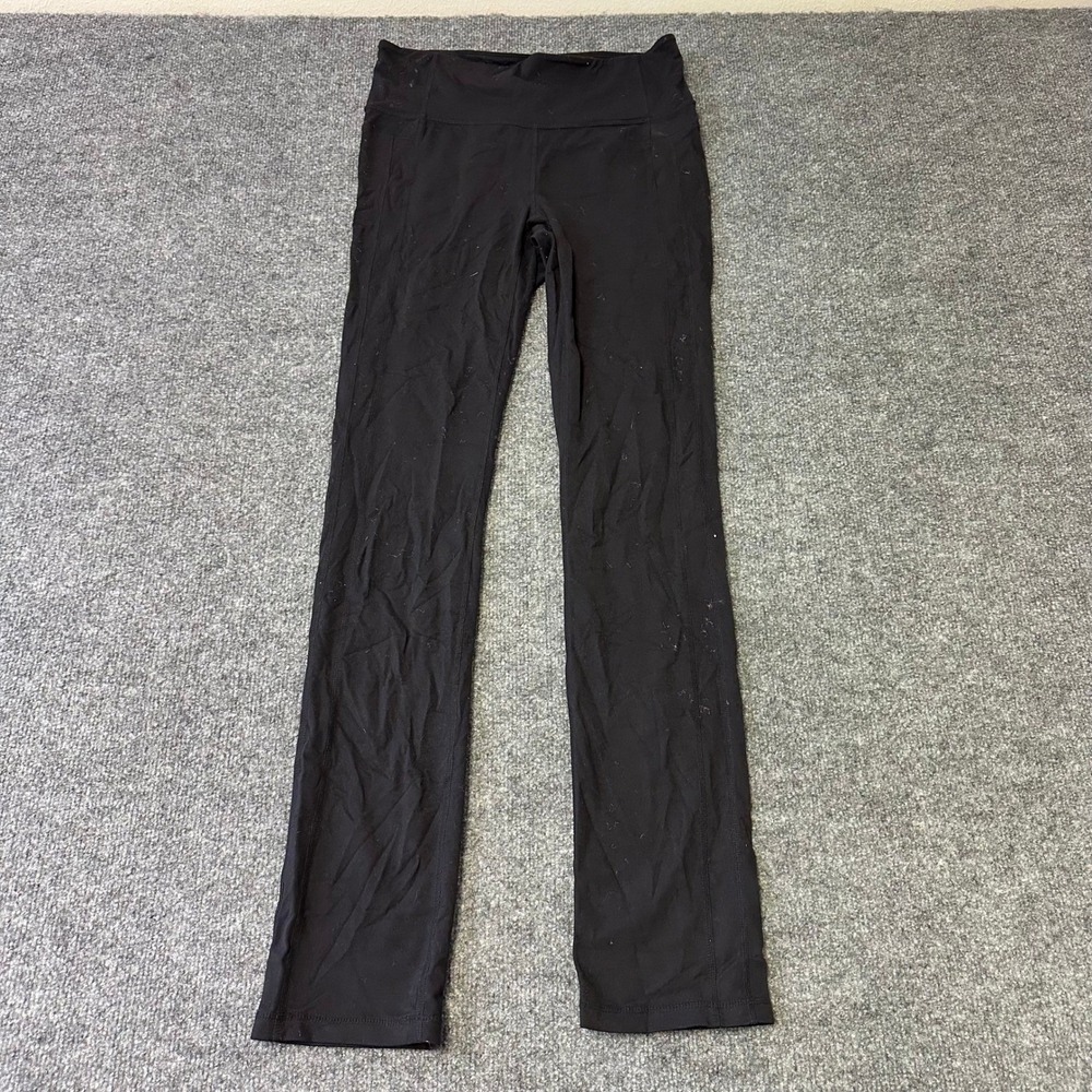 Athleta Leggings Womens Size M Black Straight Leg High Rise Pockets Yoga Pants